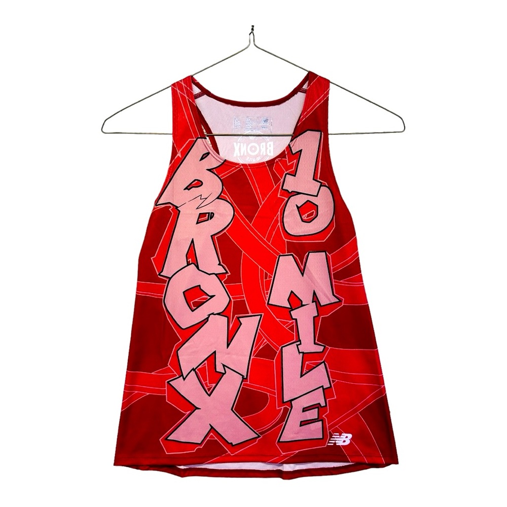 New Balance Bronx 10 Mile Printed Running Singlet - Red / Red